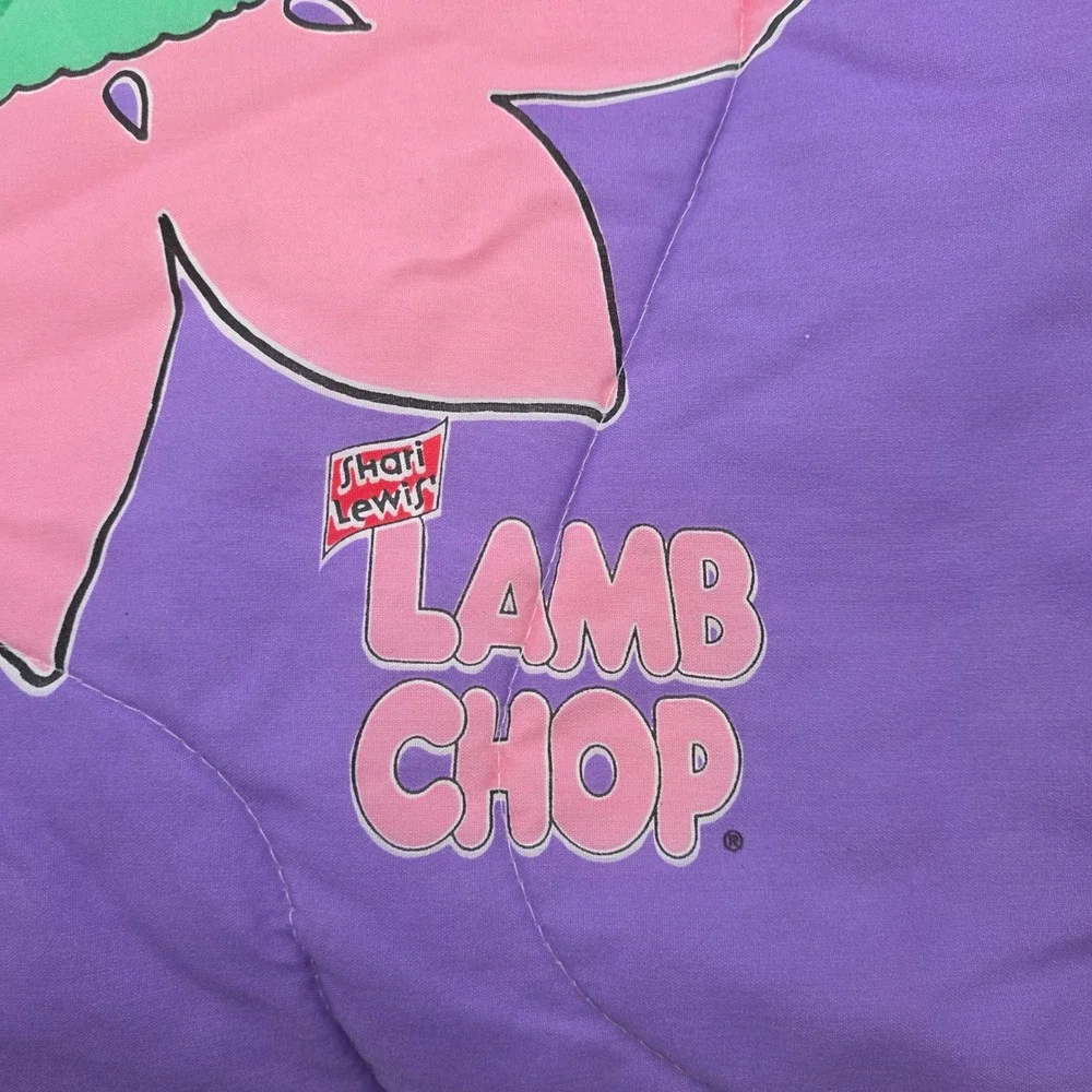 VINTAGE 1993 LAMB CHOP COMFORTER TWIN BEDDING ALL OVER PRINT HEARTS RARE EUC